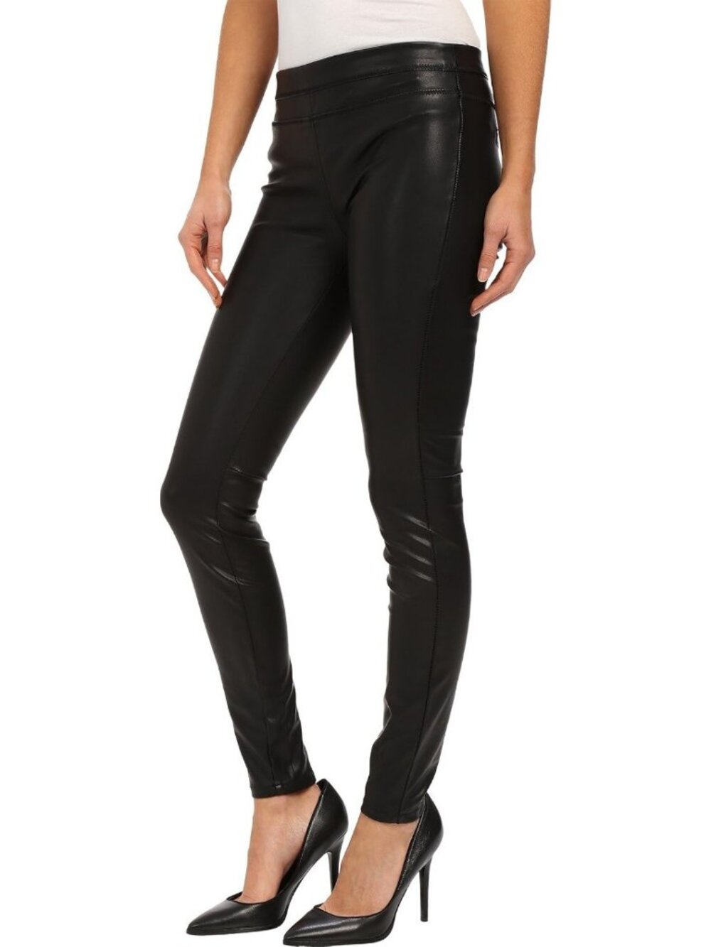 Luxury Vegan Leather Leggings for Women | Stylish High-Waisted Fit, Trendy - Picture 2 of 3